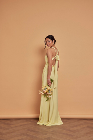 Coco Satin Dress - Yellow