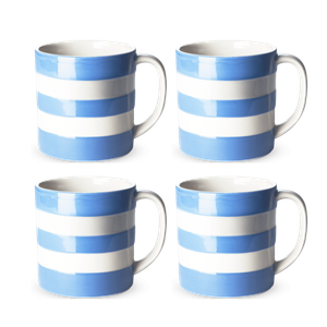 Set of 4 Cornish Blue Mugs 15oz/42cl