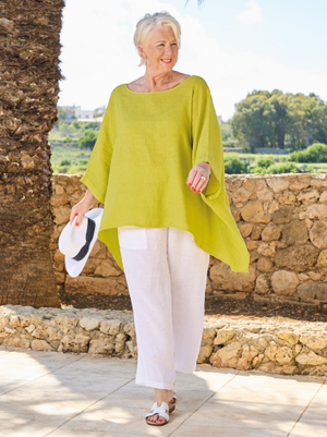 Fernanda Linen Top - Lime
