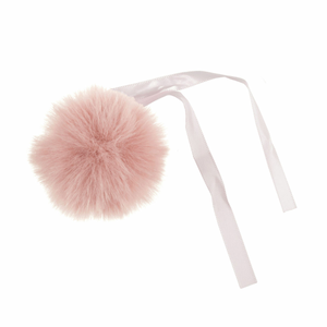Pompon imitation fourrure 6 cm - Rose clair