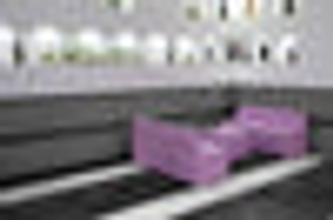 Outlet - Installazione di divanetti outdoor per lounge bar linea Mix in ecopelle mamba ignifuga colore Lilla