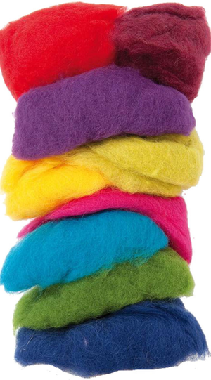 Laine à feutrer multicolore