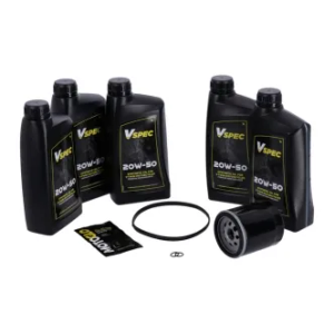 Vspec Fully Synthetic Service Kit With Black Filter For 2007-2017 Harley Davidson Softail & 2006-2017 Dyna (GRBRT51)