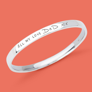 Portrait Identity Silver 6mm Classic Handwriting Bangle