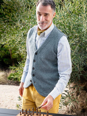 Peter Christian - Blue Knitted Waistcoat