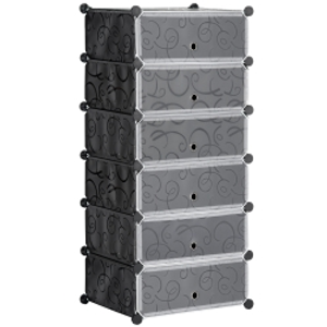 HOMCOM Six Cube Modular Storage Storage Unit - Black