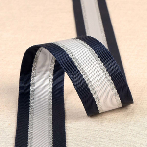 Sangle bandoulière lurex - Bleu marine et argent