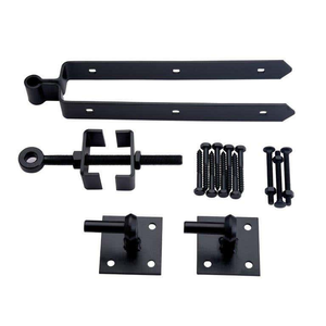 Adjustable Hook & Band Field Gate Hinges - 18" (Inch) - Black Powder Coated - Hardware Solutions