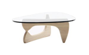 Designer Glass Coffee Table-Natural Oak