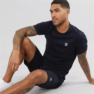 French Connection Mens Stack T-Shirt And Shorts Set Marine