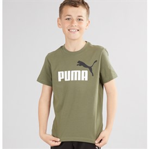 Puma Junior Boys Essentials 2 Color No.1 Logo T-Shirt Loden Green