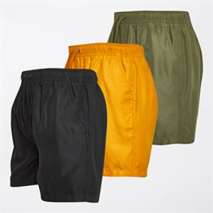 Onfire Mens Three Pack Swim Shorts Black/Khaki/Orange