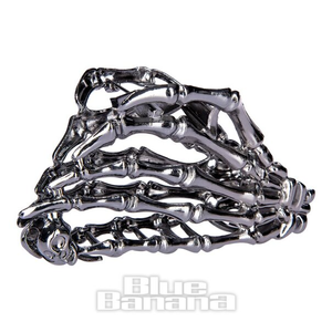 Blue Banana Claw Skeleton Hand Hair Clip (Black)