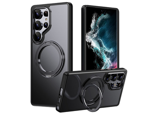 Magnetic Ring Stand Case for Samsung S25 Ultra - Black