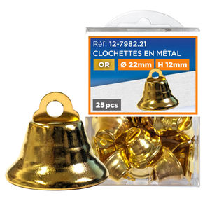 Set de 25 clochettes en métal - Or