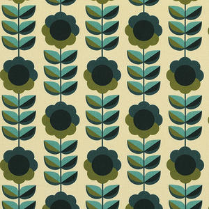 ANTE DECOR Palma Printed Cotton Fabric Lapis