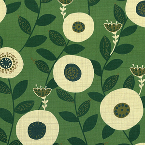 ANTE DECOR Seville Printed Cotton Fabric Emerald