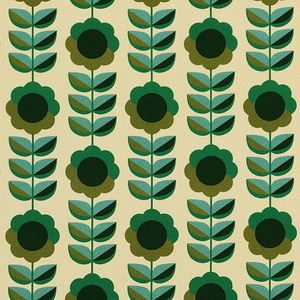 ANTE DECOR Palma Printed Cotton Fabric Emerald
