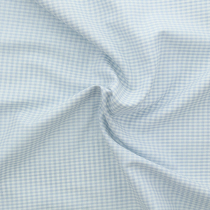 Tissu Vichy petits carreaux - Bleu clair