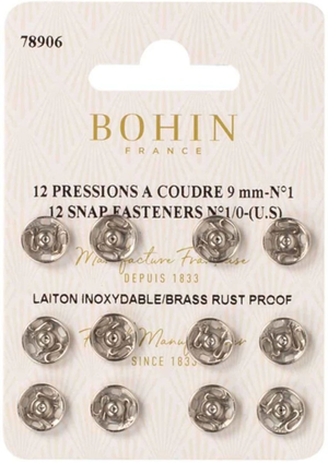 Pressions à coudre 9 mm Bohin - Argent