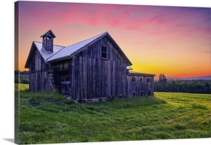 Sunrise Over An Adirondack Mountains Farm