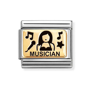 Classic Gold Female Musician Charm