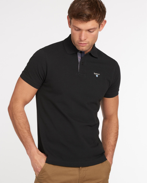 Barbour Tartan Pique Mens Polo - Black/Modern