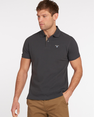 Barbour Tartan Pique Mens Polo - Navy/Dress