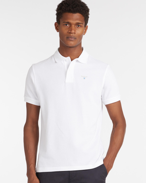 Barbour Mens Sports Polo Shirt - White