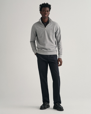 GANT Mens Regular Fit Shield Logo Half Zip Sweatshirt NOS - 93 Grey Melange