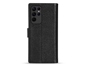 Premium Leather Wallet Case for Samsung Galaxy S25 Ultra - Black