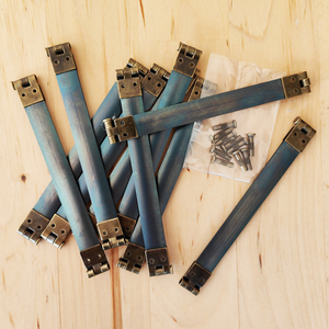 Lot de 10 fermoirs à cliquet embouts bronze - 10 cm