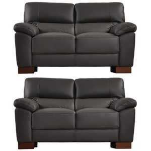 Dalmore Genuine Leather Grey 2+2 Seater Sofa Set