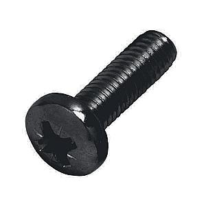 M6 x 20 Pan Pozi Machine Screw Mild Steel Black, DIN 7985