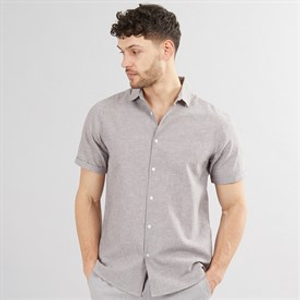 Onfire Mens Linen Shirt Light Grey