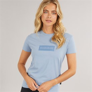 Napapijri Womens Box Logo T-Shirt Langoustino