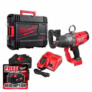Milwaukee M18 ONEFHIWF1-802XF 18V Fuel One-Key 1" High Torque Impact Wrench with 2x 8.0Ah Forge Batteries