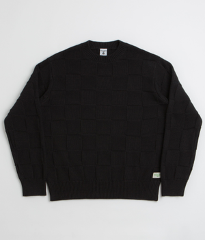Service Works Check Knit Crewneck Sweatshirt - Black