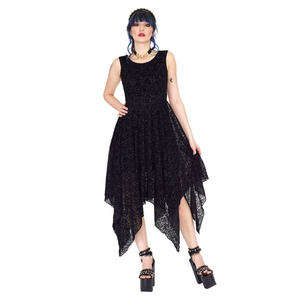 Jawbreaker Handkerchief Midi Dress (Black)