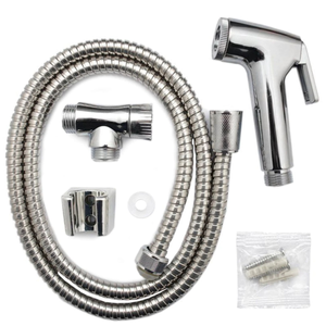 Chrome Handheld Spray Shower Set with 120cm Stainless Steel Hose and Wall Mount – Universal 1/2 Inch Connection for Bathroom or Bidet Use