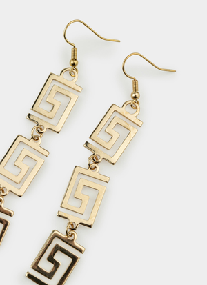 Vendetta Greca 3 Piece Earring - 18K Gold Plated