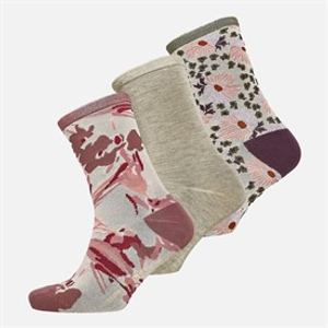 Ted Baker Womens Three Pack Crew Socks Ivory