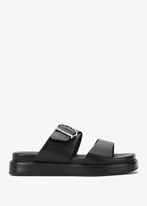 Adele Black Leather Sandals