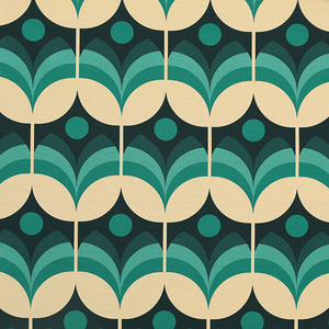 ANTE DECOR Santa Cruz Printed Cotton Fabric Lapis