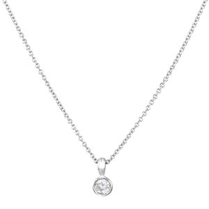 0.10ct Brilliant Cut Diamond Solitaire Necklace | Pre-Loved | 9K White Gold
