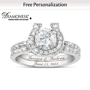 1.5-Carat Lucky In Love Personalized Bridal Ring Set