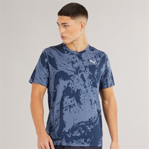 Puma Mens Puma Flex Tech Graphic T-Shirt Club Navy
