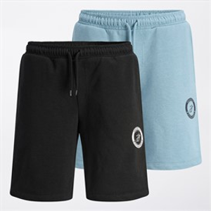 JACK & JONES Boys Two Pack Theo Sweat Shorts Black