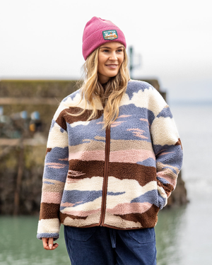 Mountain Trail Womens Recycled Borg Zip Fleece in Pink