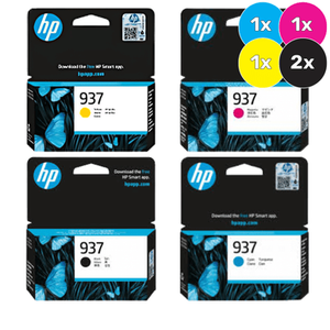HP 937 Ink Cartridge Value Pack - Includes [2x Black, 1x Cyan, Magenta, Yellow]